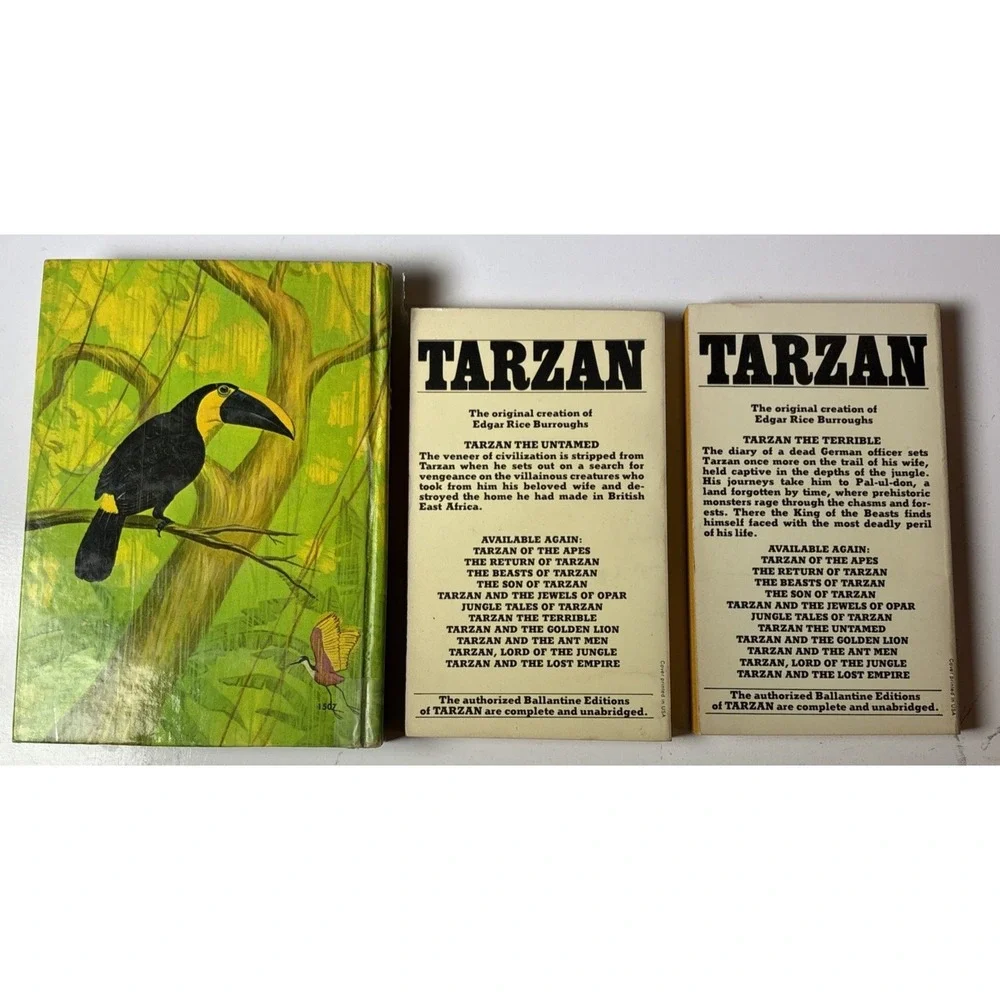 Lot of 3 Tarzan Books Edgar Rice Burroughs Ballantine and HC (18K)